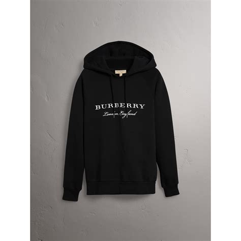 burberry embroidered hooded sweatshirt mens|burberry hoodie women.